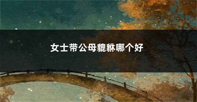 女士带公母貔貅哪个好