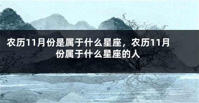 农历11月份是属于什么星座，农历11月份属于什么星座的人