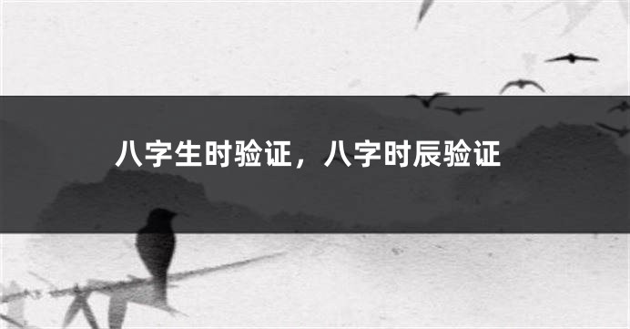 八字生时验证，八字时辰验证