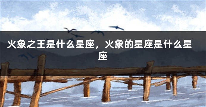 火象之王是什么星座，火象的星座是什么星座