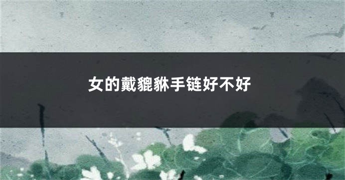 女的戴貔貅手链好不好