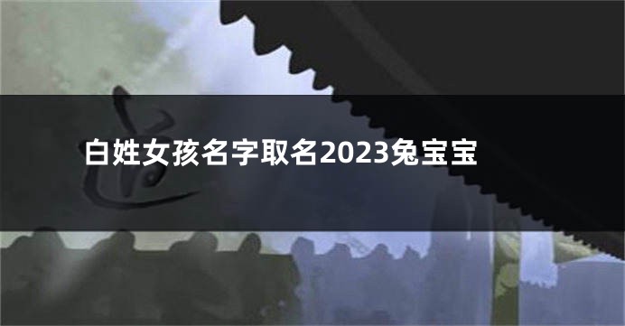 白姓女孩名字取名2023兔宝宝