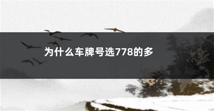 为什么车牌号选778的多