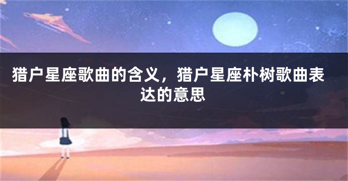 猎户星座歌曲的含义，猎户星座朴树歌曲表达的意思