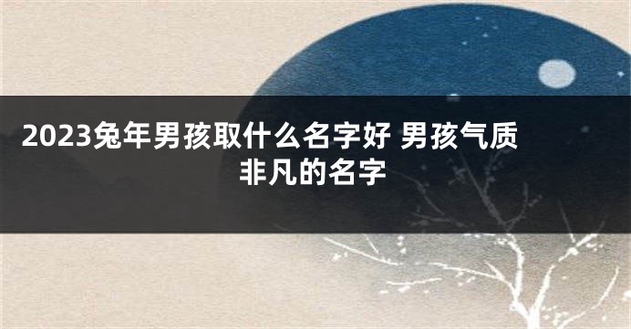 2023兔年男孩取什么名字好 男孩气质非凡的名字