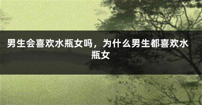 男生会喜欢水瓶女吗，为什么男生都喜欢水瓶女