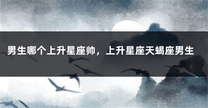男生哪个上升星座帅，上升星座天蝎座男生