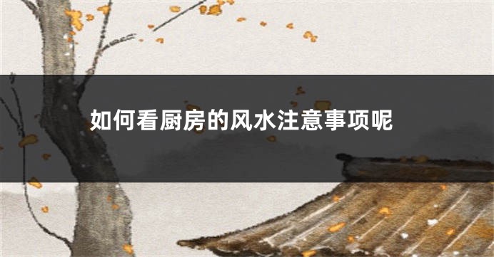 如何看厨房的风水注意事项呢