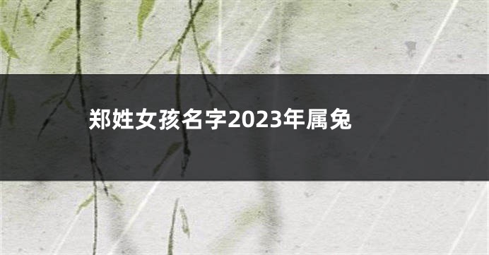 郑姓女孩名字2023年属兔
