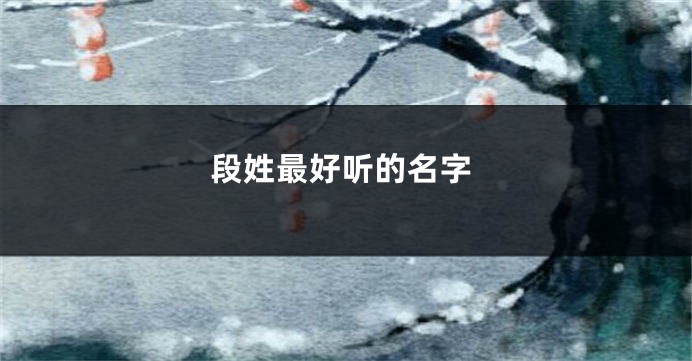 段姓最好听的名字