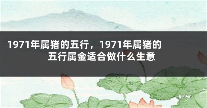 1971年属猪的五行，1971年属猪的五行属金适合做什么生意