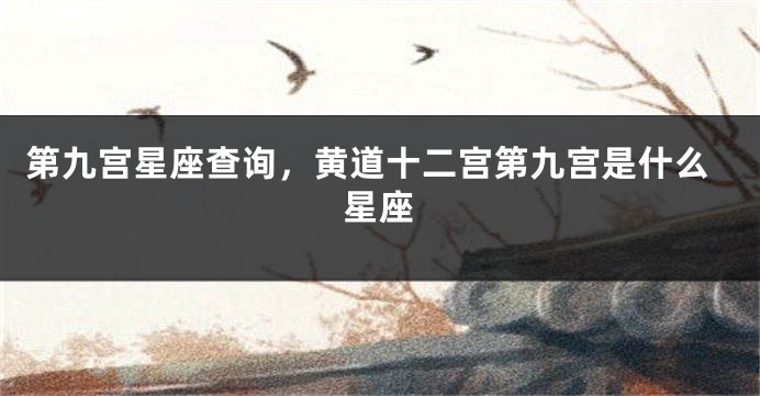 第九宫星座查询，黄道十二宫第九宫是什么星座