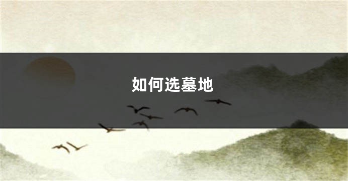 如何选墓地