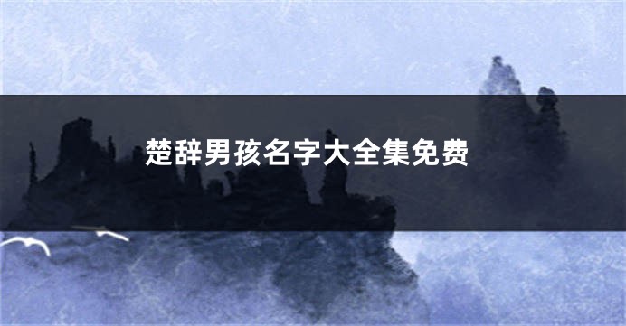 楚辞男孩名字大全集免费
