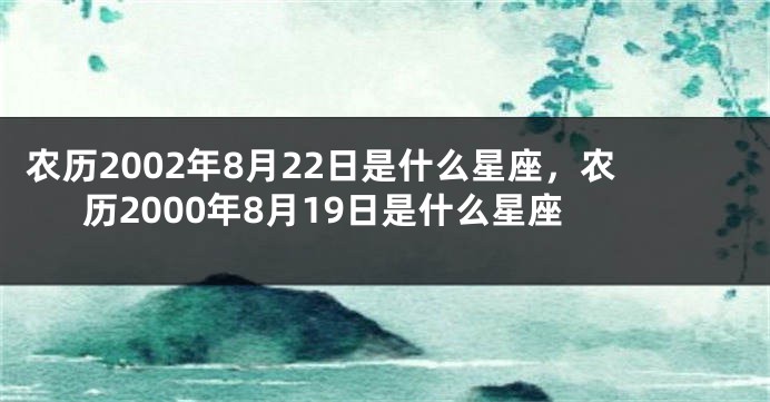 农历2002年8月22日是什么星座，农历2000年8月19日是什么星座