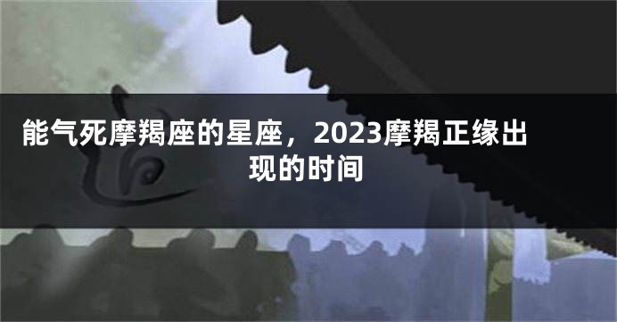 能气死摩羯座的星座，2023摩羯正缘出现的时间