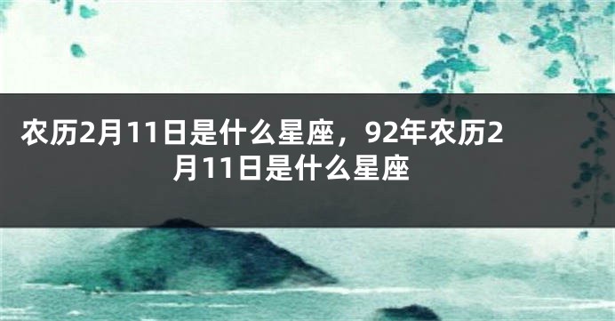 农历2月11日是什么星座，92年农历2月11日是什么星座