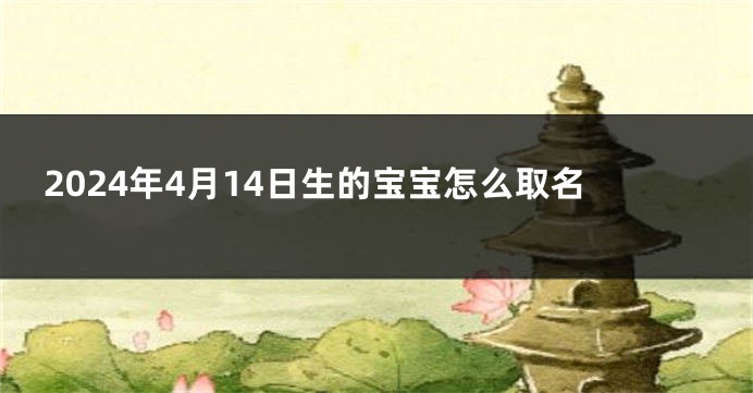 2024年4月14日生的宝宝怎么取名