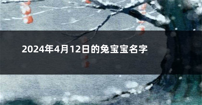 2024年4月12日的兔宝宝名字