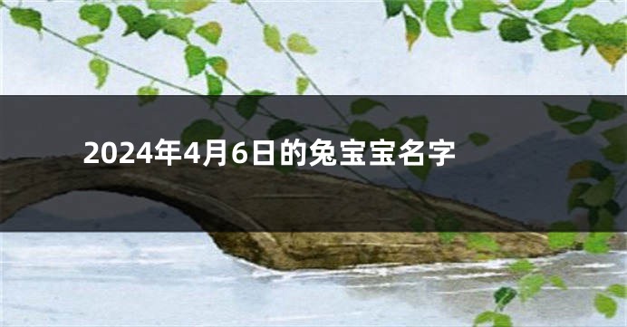 2024年4月6日的兔宝宝名字