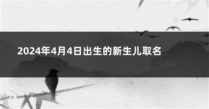 2024年4月4日出生的新生儿取名