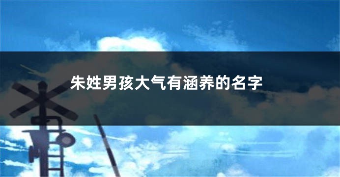 朱姓男孩大气有涵养的名字