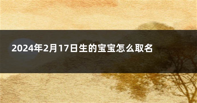 2024年2月17日生的宝宝怎么取名