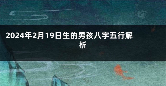 2024年2月19日生的男孩八字五行解析