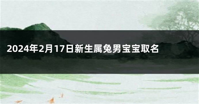 2024年2月17日新生属兔男宝宝取名