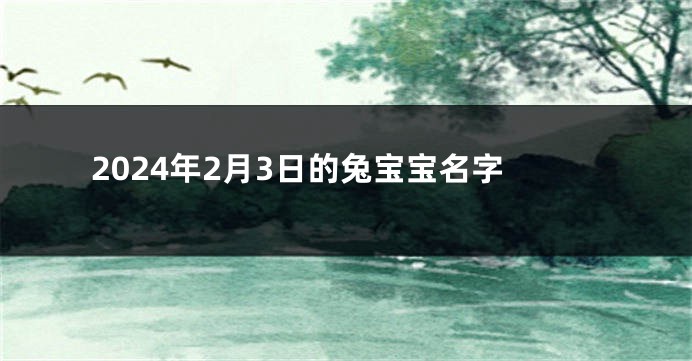 2024年2月3日的兔宝宝名字