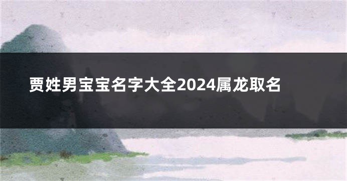 贾姓男宝宝名字大全2024属龙取名