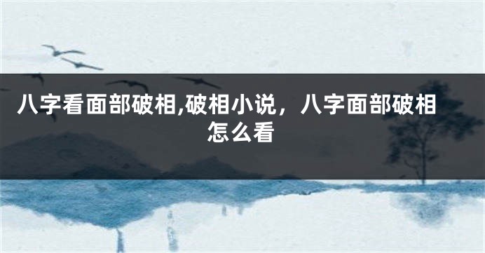 八字看面部破相,破相小说，八字面部破相怎么看