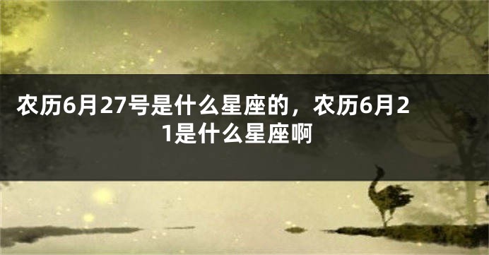农历6月27号是什么星座的，农历6月21是什么星座啊