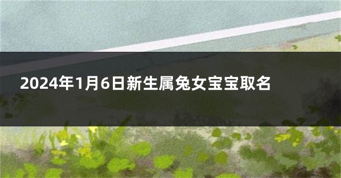 2024年1月6日新生属兔女宝宝取名