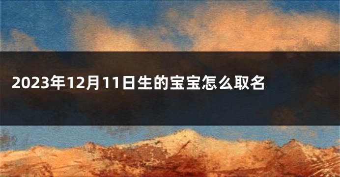 2023年12月11日生的宝宝怎么取名