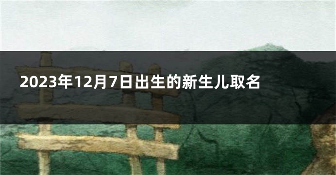 2023年12月7日出生的新生儿取名