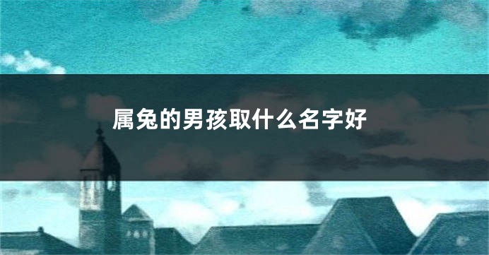 属兔的男孩取什么名字好