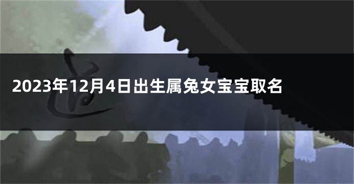 2023年12月4日出生属兔女宝宝取名