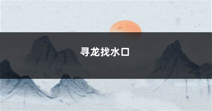 寻龙找水口