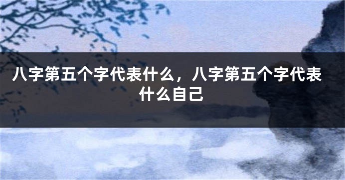 八字第五个字代表什么，八字第五个字代表什么自己