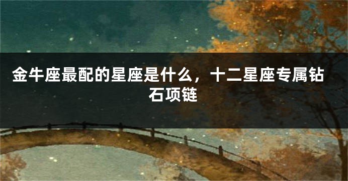 金牛座最配的星座是什么，十二星座专属钻石项链