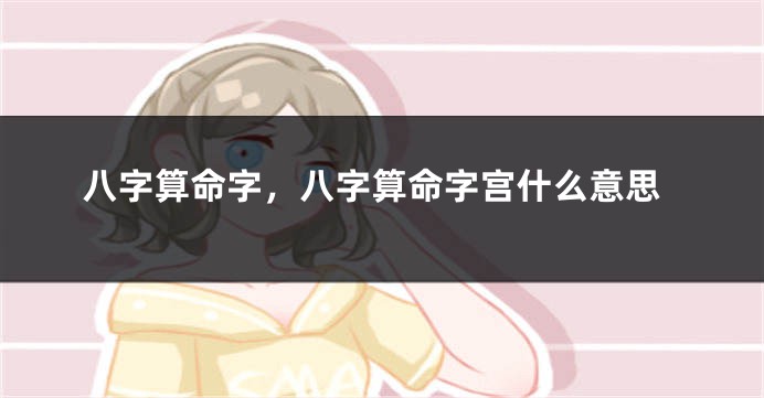 八字算命字，八字算命字宫什么意思