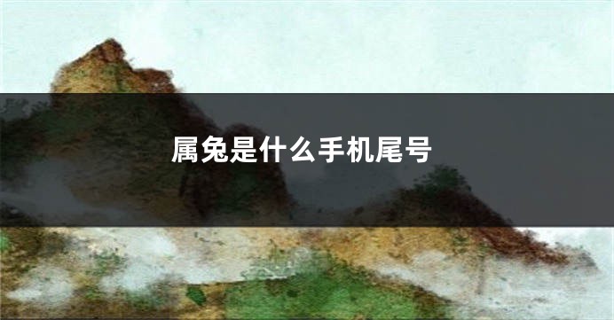 属兔是什么手机尾号