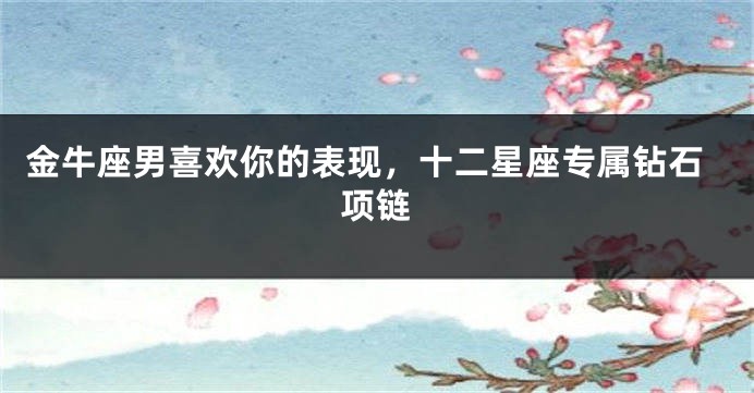金牛座男喜欢你的表现，十二星座专属钻石项链