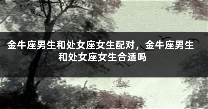 金牛座男生和处女座女生配对，金牛座男生和处女座女生合适吗