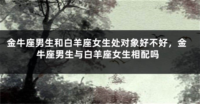 金牛座男生和白羊座女生处对象好不好，金牛座男生与白羊座女生相配吗