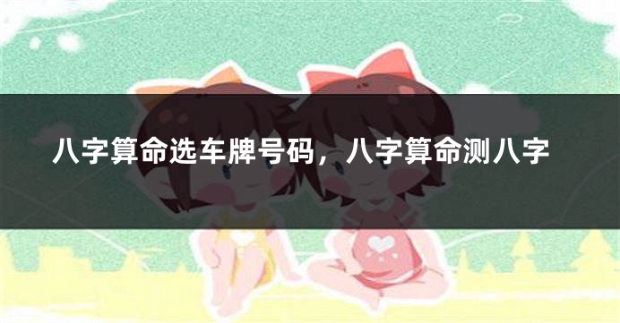 八字算命选车牌号码，八字算命测八字