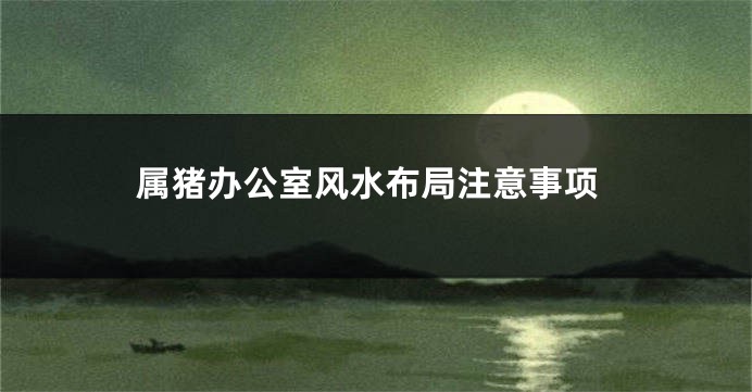 属猪办公室风水布局注意事项