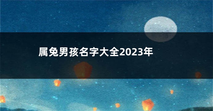 属兔男孩名字大全2023年