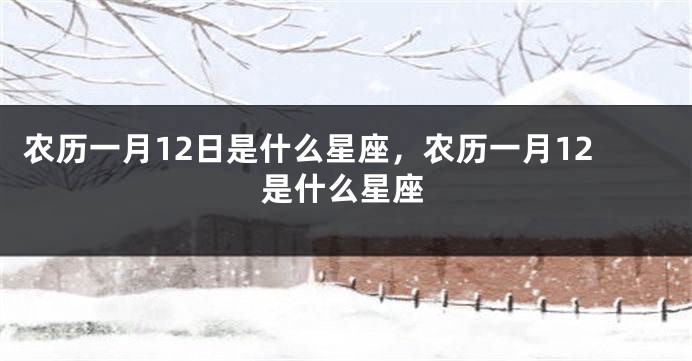 农历一月12日是什么星座，农历一月12是什么星座